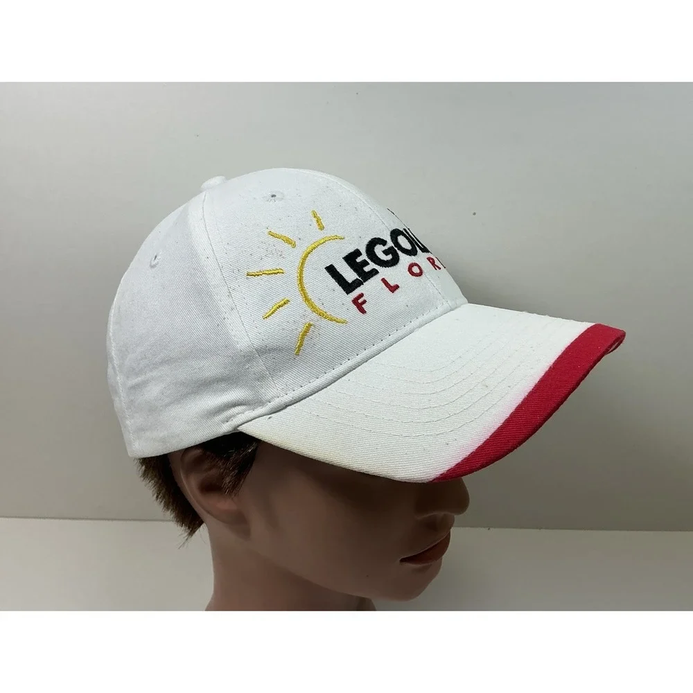 Legoland Florida Hat White Red Spellout Logo strap back Youth Cap